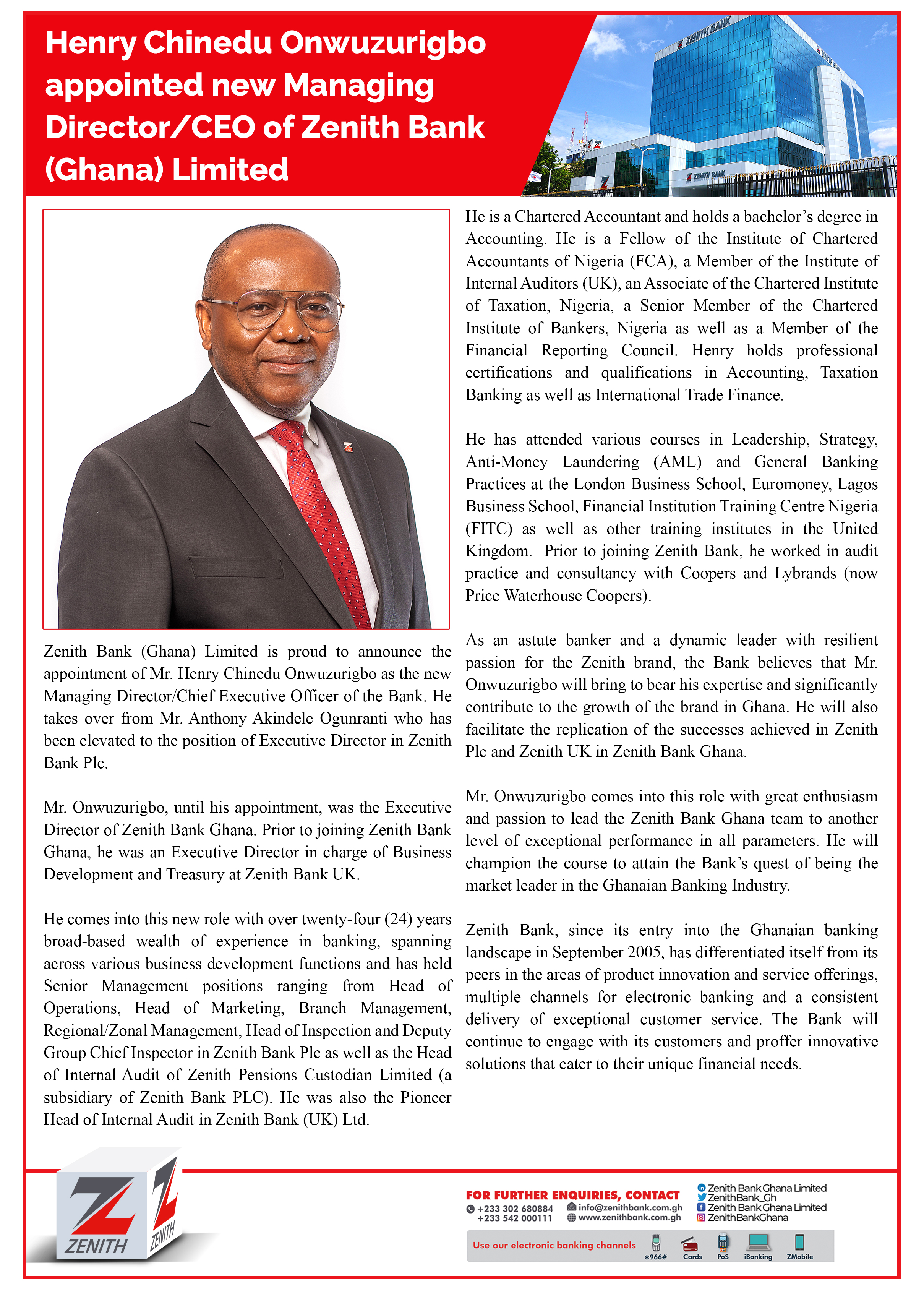 Zenith bank new outlet md